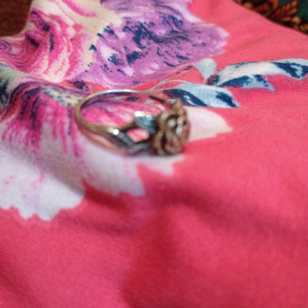 Vintage Silver Copper Rose Ring - image 3